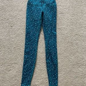 Green Lululemon leggings with print